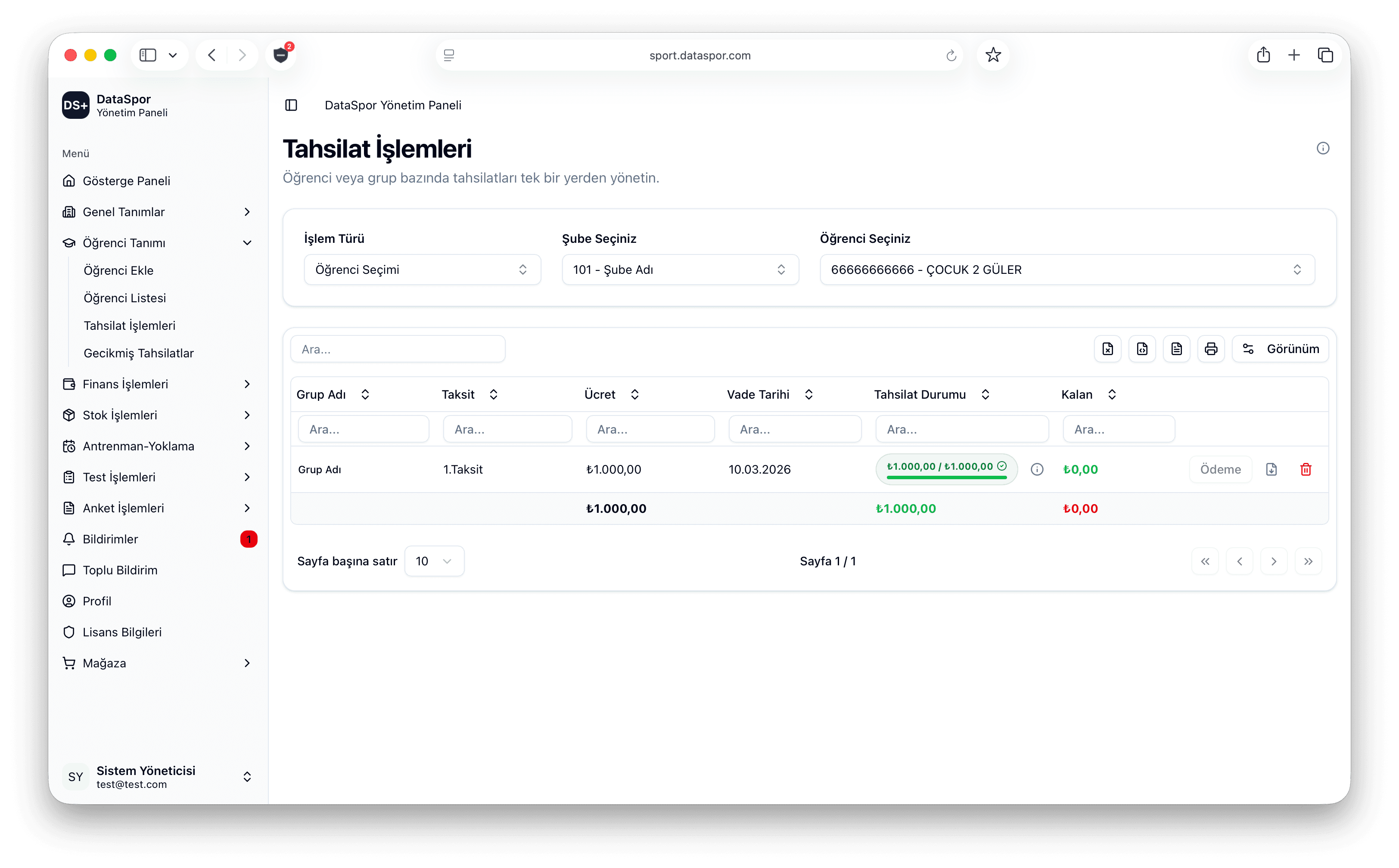Ödemeler ve faturalama